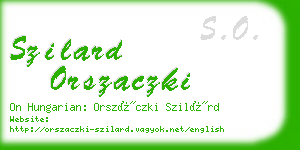 szilard orszaczki business card